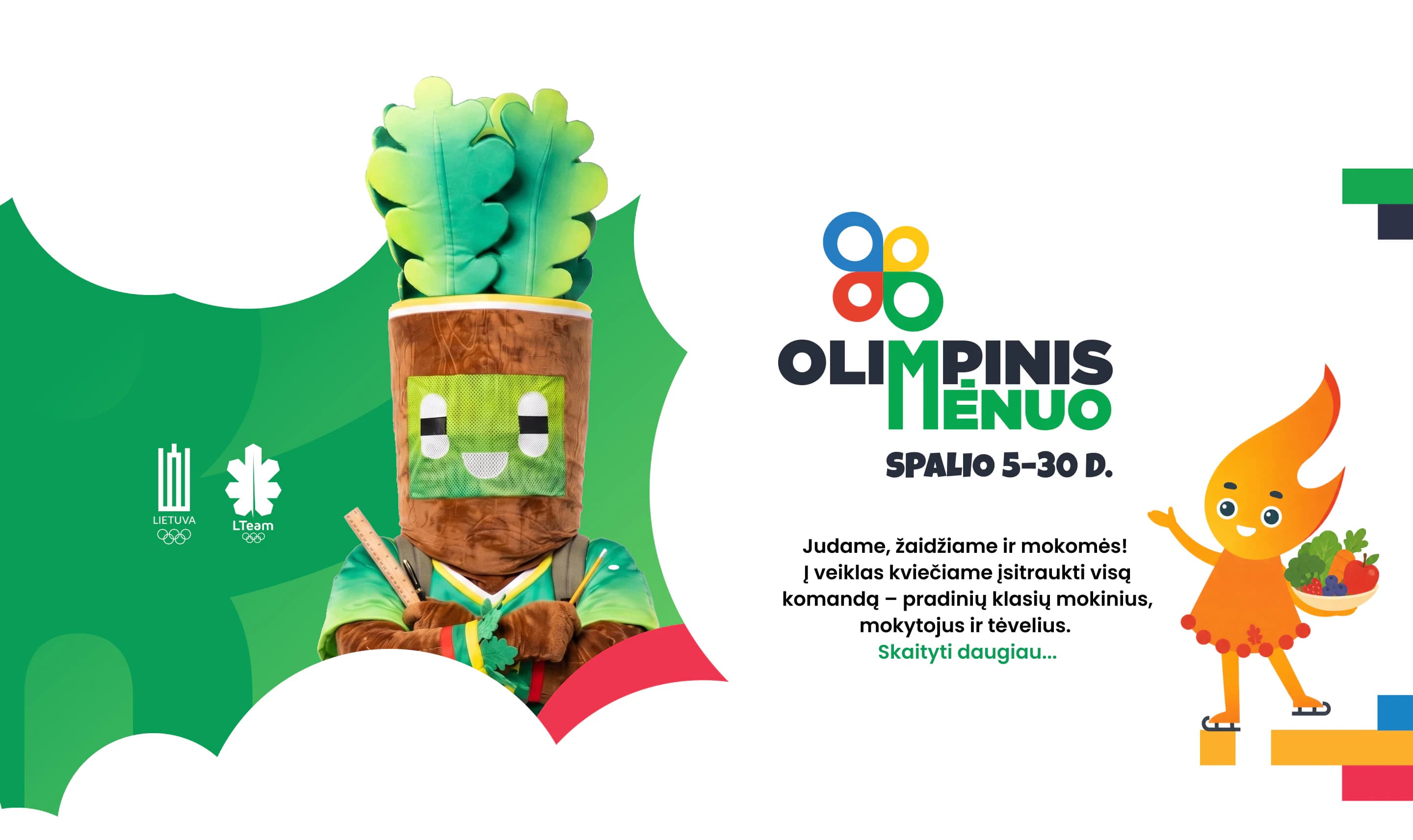 Olimpinis mėnuo, spalio 5–30 d. Judame, žaidžiame ir mokomės!